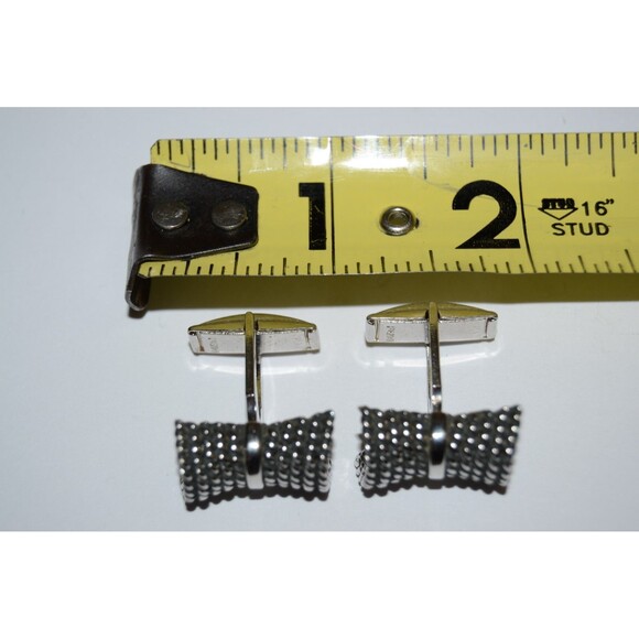 Nice Vintage Tied Rope Roped Nautical Silver Tone Men's Cuff Links Rare - Picture 4 of 4